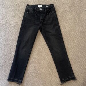 Frame Denim Charcoal Le High Straight Jeans